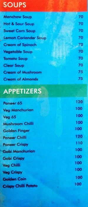 Chaitanya Paranthas menu 