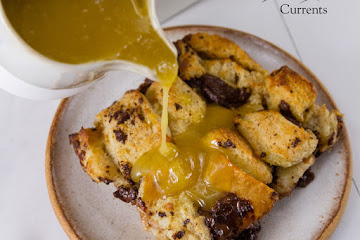 Chocolate Bread Pudding with Bourbon Butter Sauce