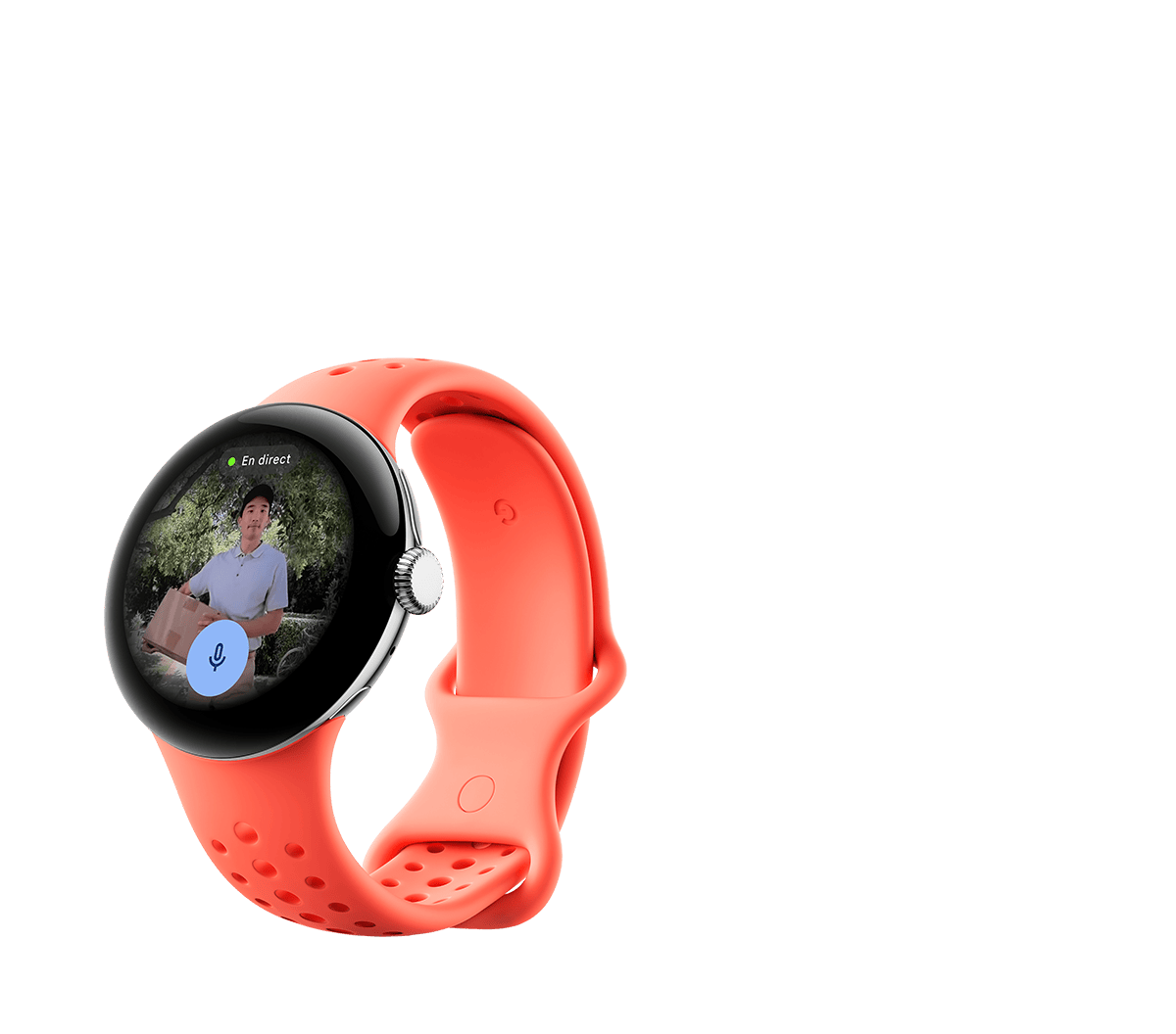 Le flux de la sonnette Nest Doorbell sur la Pixel Watch