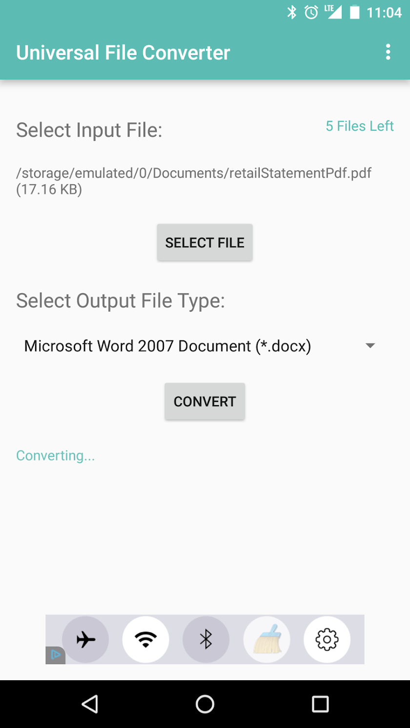 Universal File Converter Screen 2