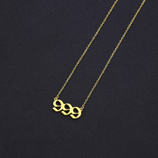 Title 14, Simple Stainless Steel Geometric Digital Necklace