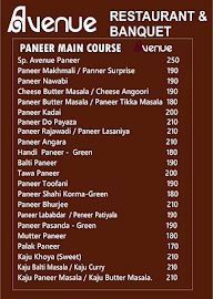 Avenue Restaurant & Banquet menu 1