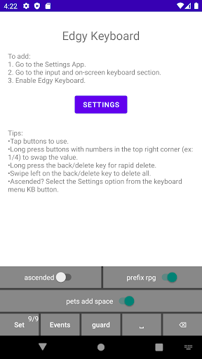 Screenshot Edgy Keyboard