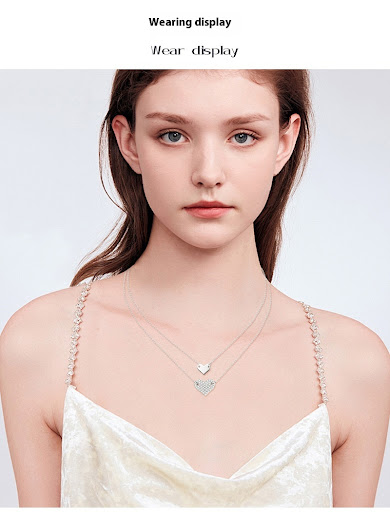 Title 8, Heart-shaped Pendant Necklace for Women, High-g...