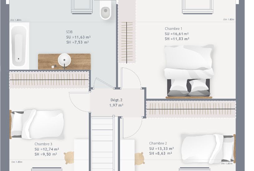  Vente Terrain + Maison - Terrain : 559m² - Maison : 90m² à Pont-l'Évêque (14130) 