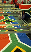 The new flag being made.