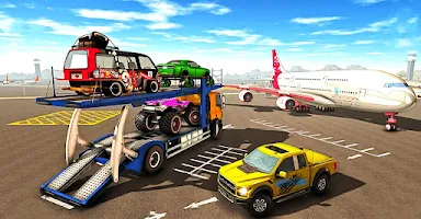 Car transport trailer driving Screenshot