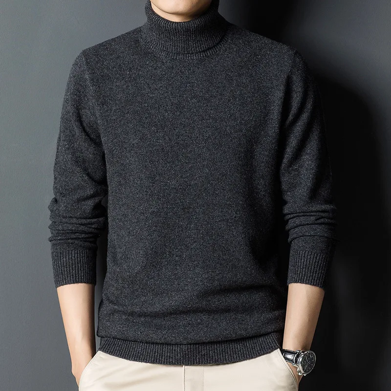 Suéter de cachemira grueso para hombre, cálido y lujoso. Jersey de punto para hombre, perfecto para el invierno, cómodo y elegante.