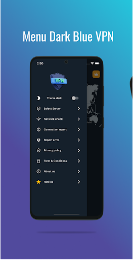 Screenshot Dark Blue VPN - Fast & Secure