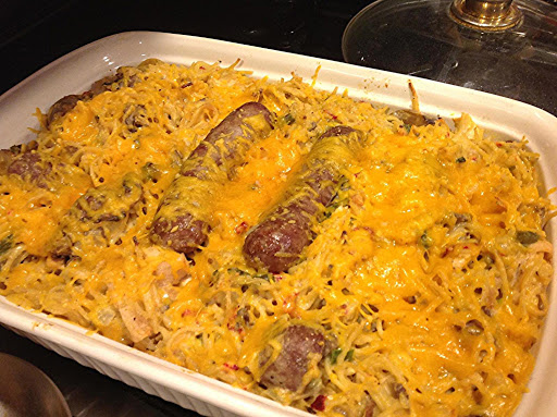 Chicken & Sausage Spaghetti Casserole