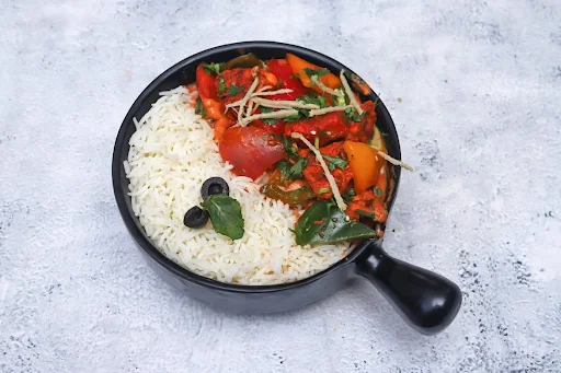 Kadhai Chicken With Steamed Rice