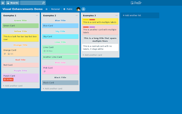 Visual Enhancements for Trello