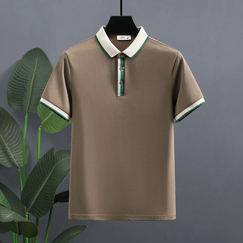 Sommer Pearl Cotton Polo Shirt Kurzarmshirt Genießen Sie den Sommer in Stil und Komfort Atmungsaktiv und elegant Ideal für einen lässigen oder schicken Look