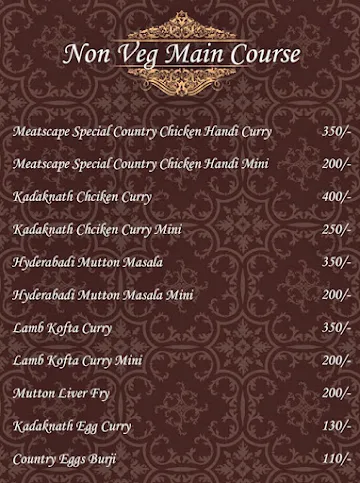 Meatscape Restaurant menu 