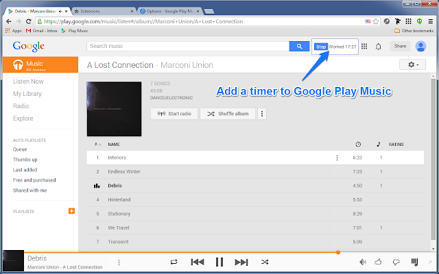 Google Play Music: Work Timer