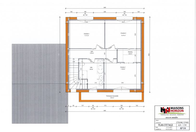  Vente Terrain + Maison - Terrain : 864m² - Maison : 106m² à Etzling (57460) 