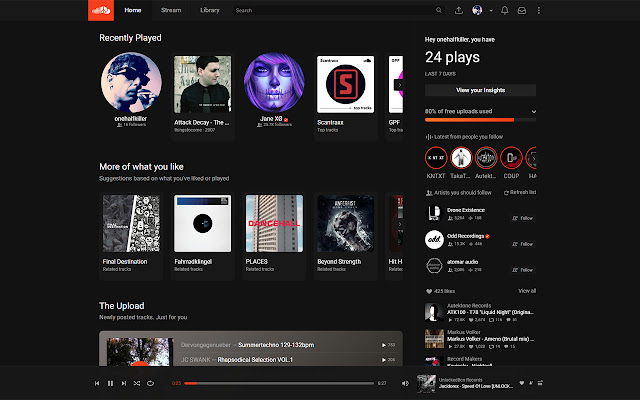 vOid skin for Soundcloud chrome extension