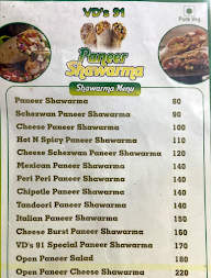 VD’s 91 Paneer Shawarma menu 2