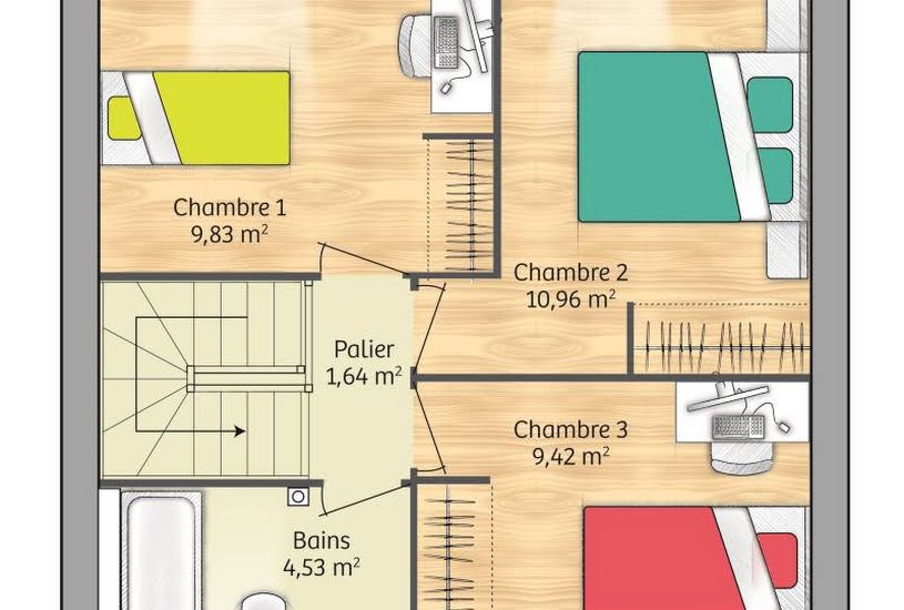  Vente Terrain + Maison - Terrain : 375m² - Maison : 74m² à Les Authieux-sur-le-Port-Saint-Ouen (76520) 