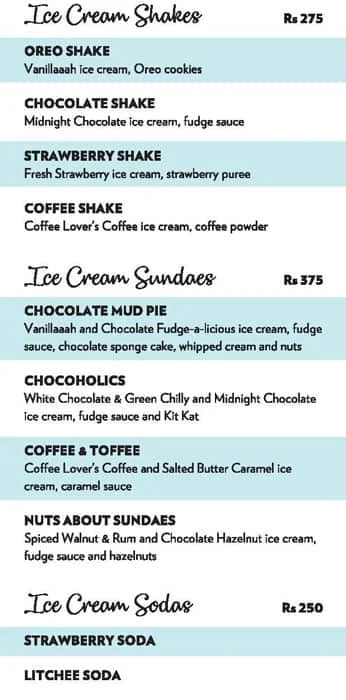 Cold Love Ice Cream menu 