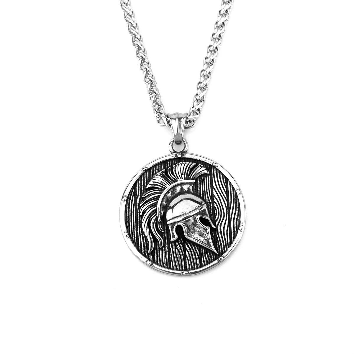Title 4, Pendentif homme en acier inoxydable Casque Bouc...