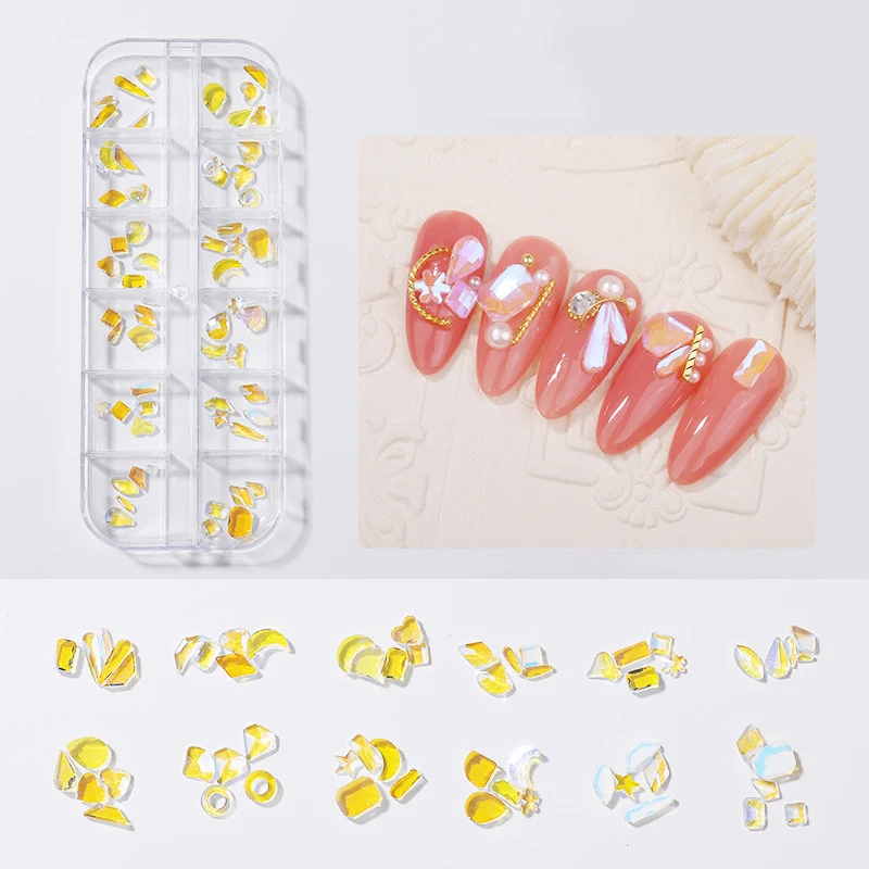 Stickers pour ongles coquillage, strass diamant, perle et papillon, pour une décoration brillante et élégante, sublimant vos manucures.
