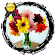 Beau, fleur, vase icon