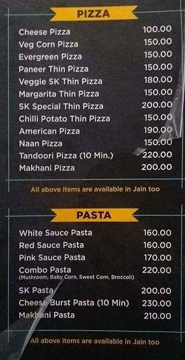 Shree Krishna Pizza menu 