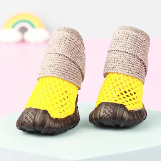 Dog Net Shoes Summer Breathable Small Dog Sandals for Chihuahua Teddy Outdoor Walking Dog Rain Boots Soft-Soled Shoes