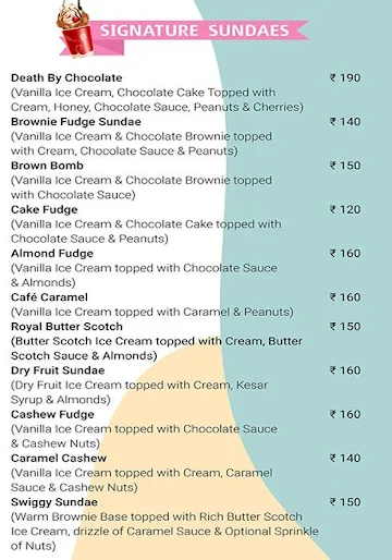 Triponn Ice Cream menu 