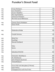 Punekar's Street Food menu 1