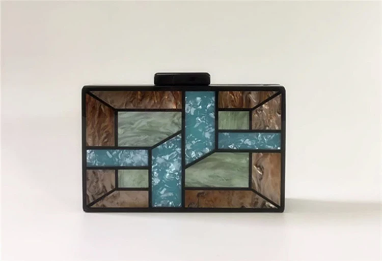 Title 5, Geometric Stitching Acrylic Dinner Bag All-match