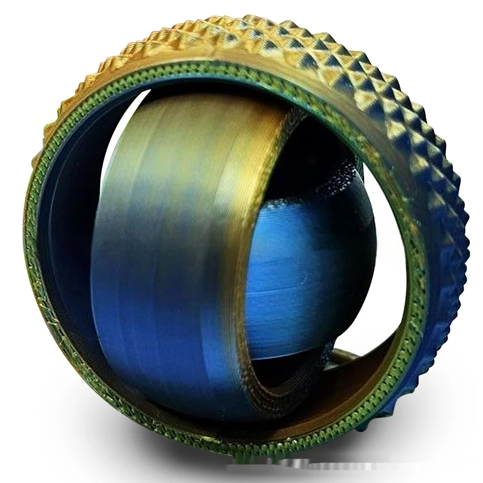 Giocattolo 3D a forma di giroscopio con texture per le dita. Allevia lo stress e favorisce la concentrazione, perfetto per l'ansia e il relax.