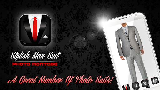 Stylish Man Suit Photo Montage