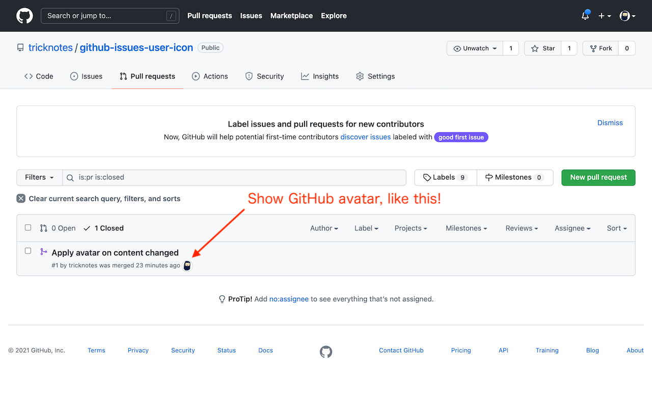 GitHub issues user icon Preview image 0