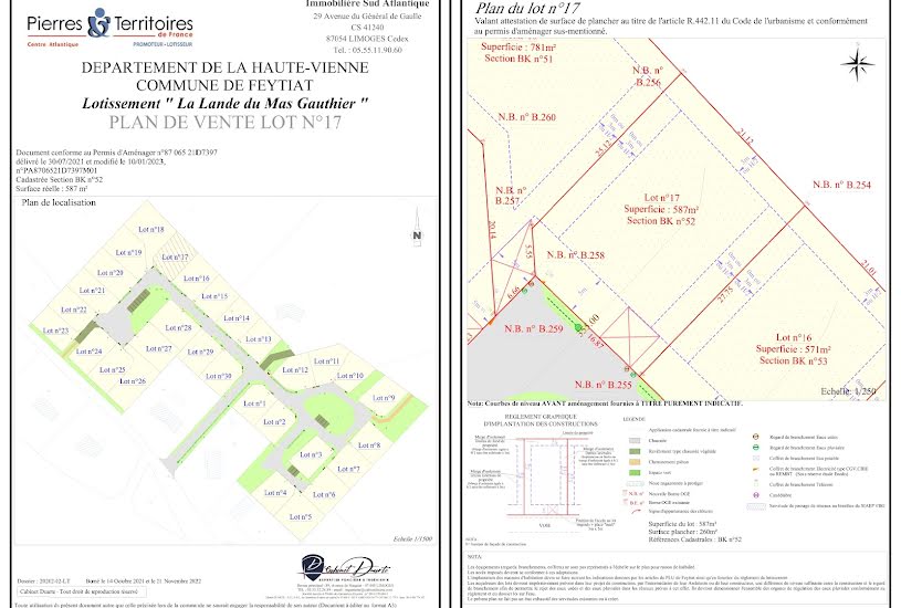  Vente Terrain à bâtir - à Feytiat (87220) 