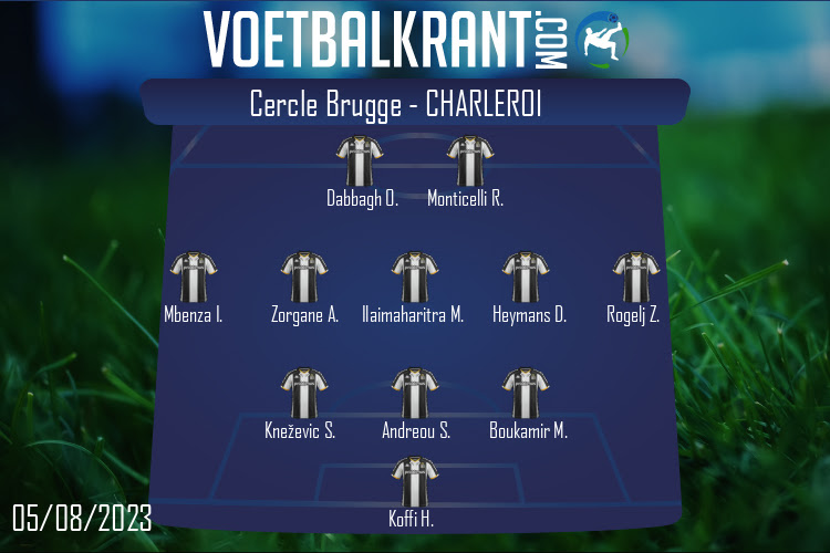 Opstelling Charleroi | Cercle Brugge - Charleroi (05/08/2023)