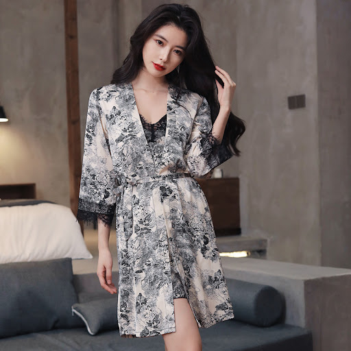 Title 4, Sleeping Skirt Womens Snow Silk Satin Ink
