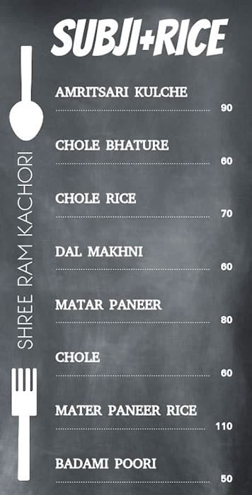 Shree Ram Kachori menu 