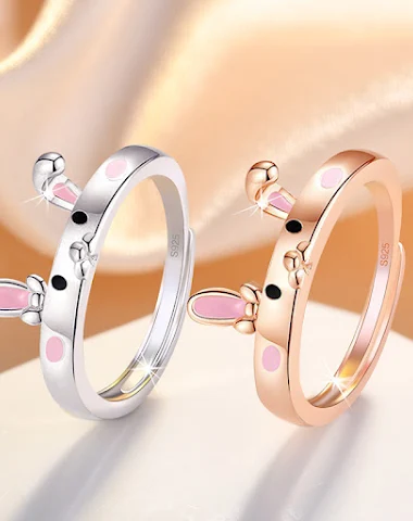 Bague Ouverte Lapin Mignon pour Fem - 0