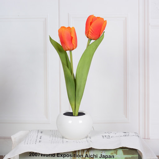 Title 16, LED Tulip Flower Night Light Artificial Potted ...
