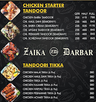 Zaika Darbar menu 1