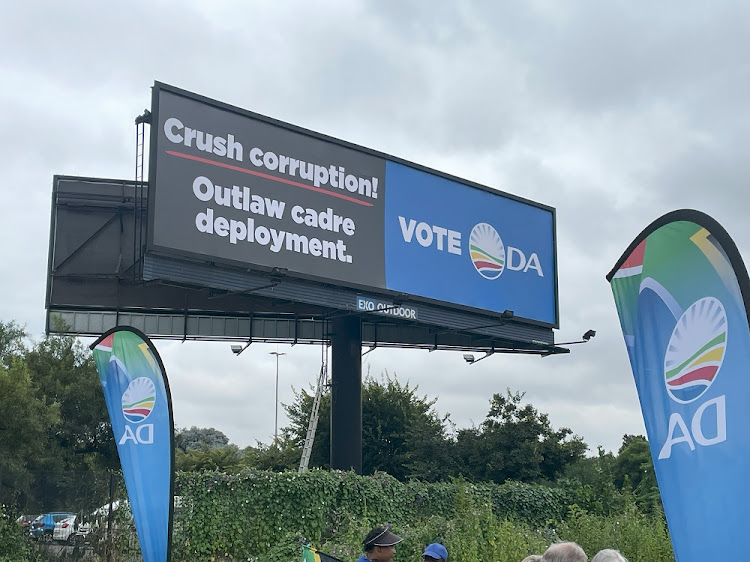 The DA unveiled its first 2024 elections campaign billboard aimed at dealing with the ANC's cadre deployment policy.