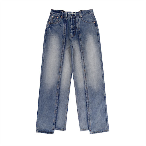 Title 8, Mens Irregular Stitching Baggy Straight Trouse...