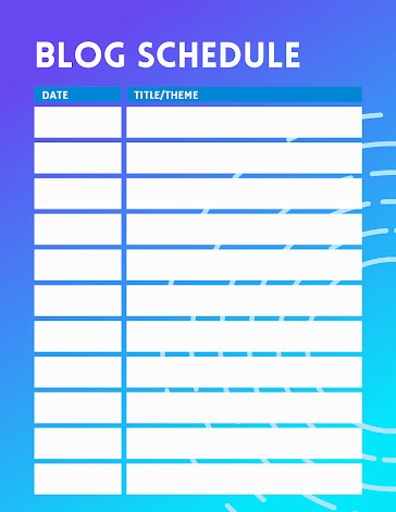Schedule Blog 12 - Blog Calendar template