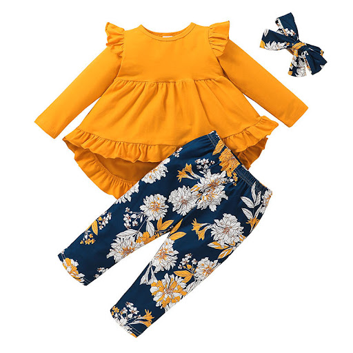 Title 2, Girls Lotus Leaf Lace Skirt And Trousers Suit ...