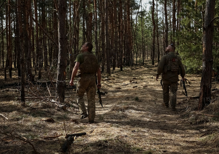 Ukrainian servicemen of the 93rd Separate Mechanized Brigade "Kholodnyi Yar" look into the sky for Russian drones at a position near a frontline, amid Russia's attack on Ukraine, in Donetsk region, Ukraine on March 31 2024. Picture: REUTERS/Sofiia Gatilova