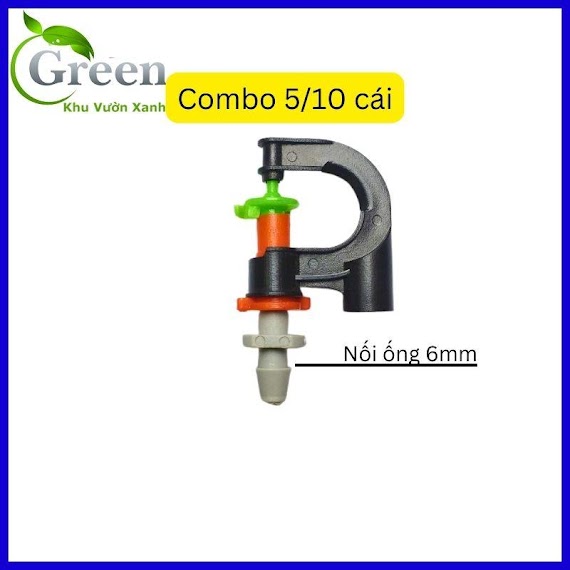 Combo 5/10 Béc Tưới Phun Mưa G5 Kèm Nối Thẳng Đuôi 6Mm - Chống Côn Trùng, Tiết Kiệm Nước Và Bền Bỉ