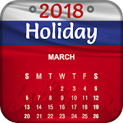 Russia Holiday Calendar 2018  Icon