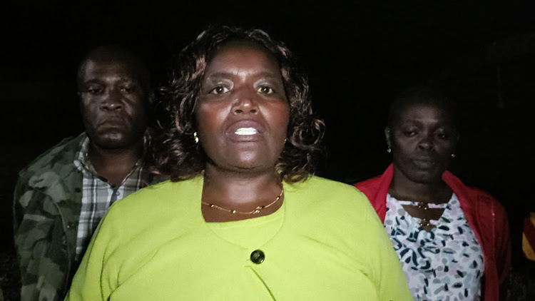 Jane Kinuthia Children officer who accompanied the security agencies in the sunday night operation in Runyenjes town.